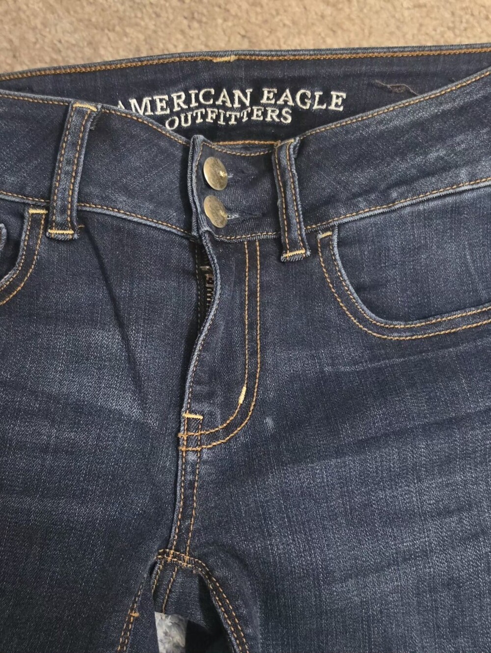 American Eagle Outfitters Women's Dark Indigo Slim Straight Jeans